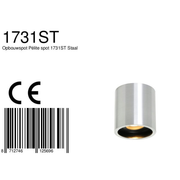Mexlite Fay opbouwspot - rond - Ø8,5 cm - GU10 - staal - Image 7