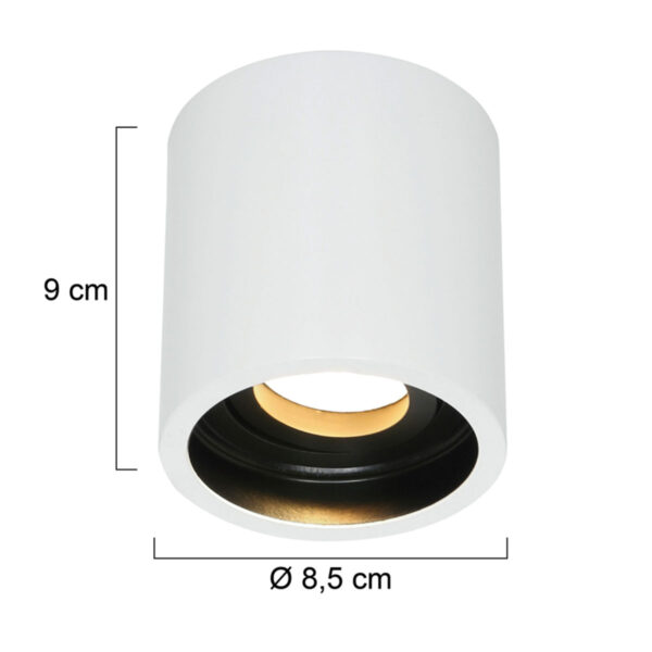 Mexlite Fay opbouwspot - rond - Ø8,5 cm - GU10 - wit - Image 5