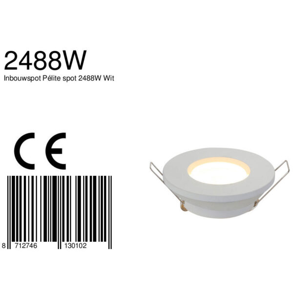 Steinhauer Pelite ronde inbouwspot - Ø 10 cm - GU10 - metaal - wit - Image 6