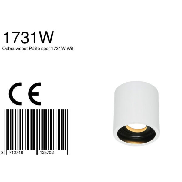 Mexlite Fay opbouwspot - rond - Ø8,5 cm - GU10 - wit - Image 6