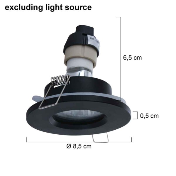 Steinhauer Pelite ronde inbouwspot - Ø 10 cm - GU10 - metaal - zwart - Image 5