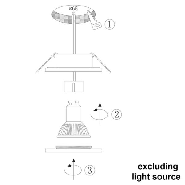 Steinhauer Pelite ronde inbouwspot - Ø 10 cm - GU10 - metaal - zwart - Image 7