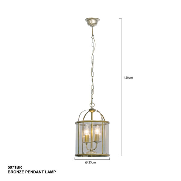 Steinhauer Pimpernel hanglamp - lantaarn - Ø20 cm - 2 lichts - staal met glas - Image 6