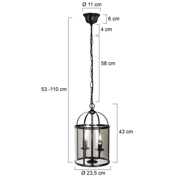 Steinhauer Pimpernel hanglamp –– smokeglas en zwart - Image 5