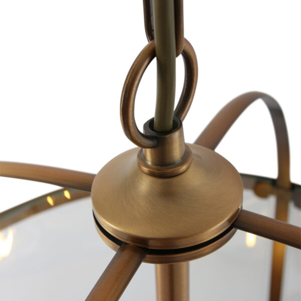 Steinhauer Pimpernel hanglamp - lantaarn - Ø32 cm - 4 lichts - brons en glas - Image 4