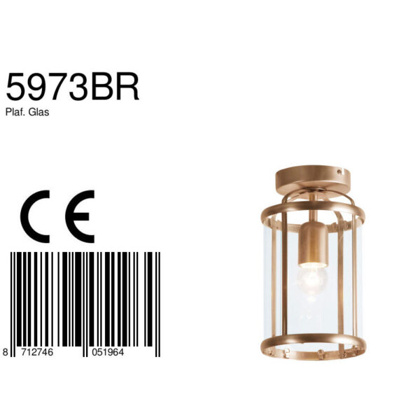 Steinhauer Pimpernel plafondlamp - lantaarn - Ø 16 cm - 26 cm hoog - E27 - brons - Afbeelding 6