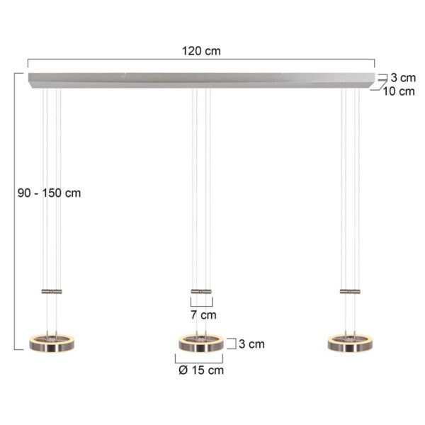 Steinhauer Piola hanglamp – In hoogte verstelbaar – Ingebouwd (LED) – staal en transparant - Image 5