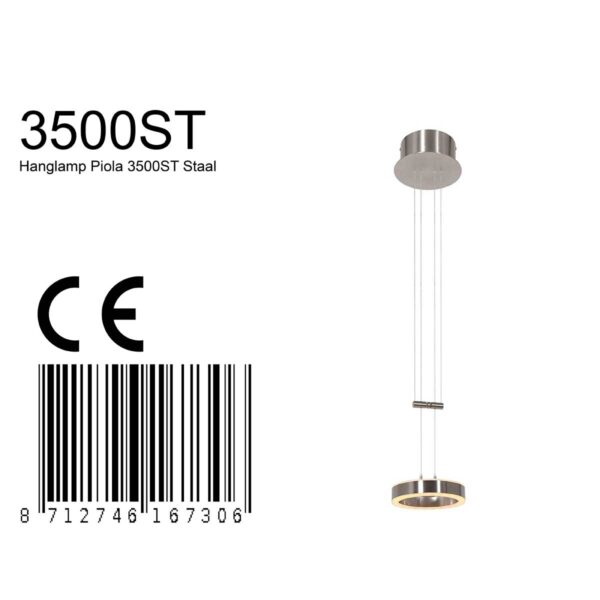 Steinhauer Piola hanglamp – ø 16 cm – In hoogte verstelbaar – Ingebouwd (LED) – metaal - Image 7