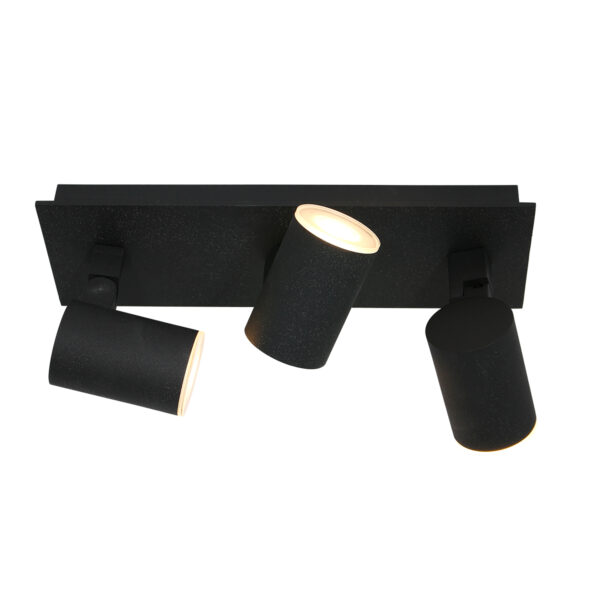 Steinhauer Noirs opbouwspot - drielichts - incl. LED GU10 - kantelbaar - zwart - Image 11