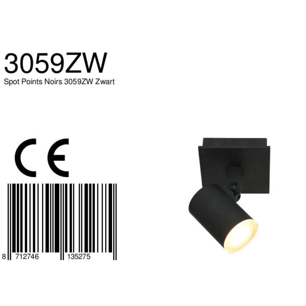 Steinhauer Noirs opbouwspot - incl. LED GU10 - kantelbaar - zwart - Image 6