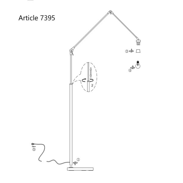 Steinhauer Prestige chic vloerlamp – Draai- en/of kantelbaar en In hoogte verstelbaar – E27 (grote fitting) – naturel en zwart - Image 7