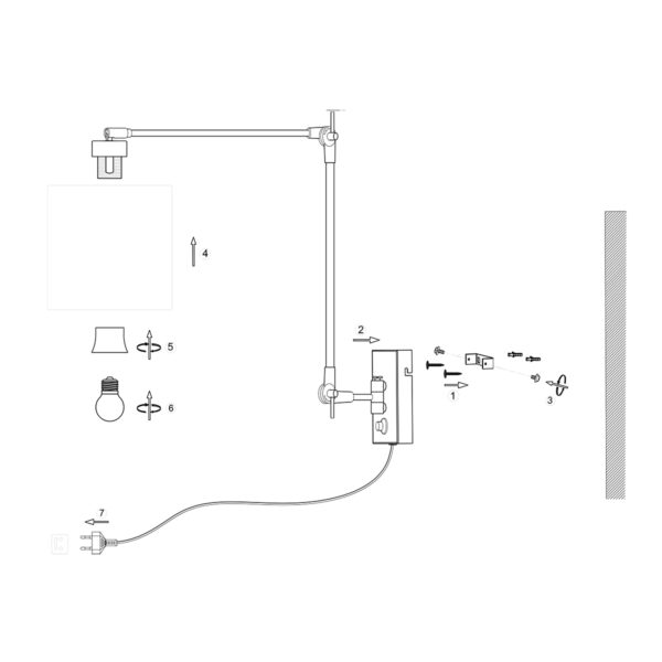 Steinhauer Prestige Chic wandlamp - kap ⌀30 cm - tot 105 cm diep - dimmer op het product - E27 - staal en okergeel - Image 8