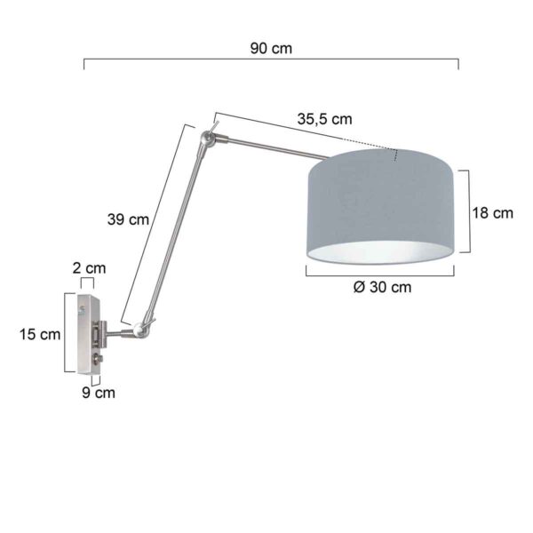 Steinhauer Prestige chic wandlamp – E27 (grote fitting) – Staal - Image 6
