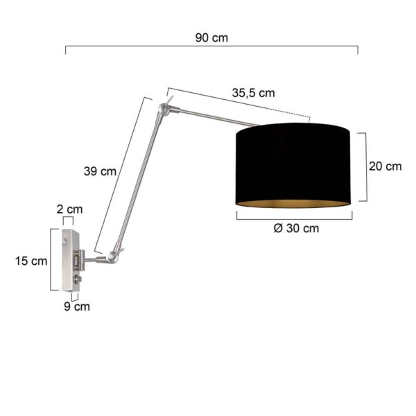 Steinhauer Prestige chic wandlamp – E27 (grote fitting) – Staal - Image 6