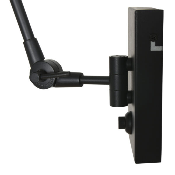 Steinhauer Prestige Chic wandlamp - kap ⌀30 cm taps - tot 105 cm diep - dimmer op het product - E27 - zwart en wit linnen - Image 12