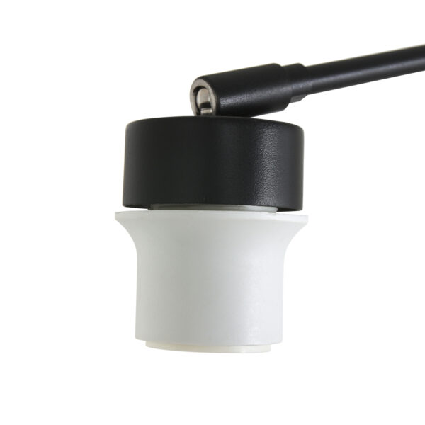 Steinhauer Prestige Chic wandlamp - kap ⌀30 cm taps - tot 105 cm diep - dimmer op het product - E27 - zwart en wit linnen - Image 3