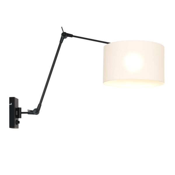 Steinhauer Prestige chic wandlamp – E27 (grote fitting) – Zwart