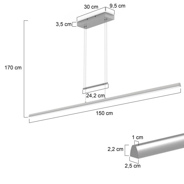 Steinhauer Profilo hanglamp – Ingebouwd (LED) – wit - Image 3