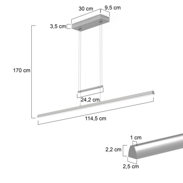 Steinhauer Profilo hanglamp – Ingebouwd (LED) – wit - Image 6
