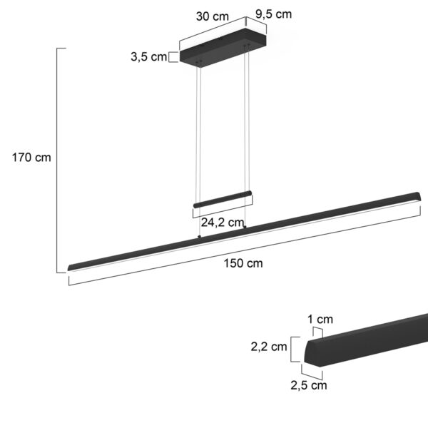Steinhauer Profilo hanglamp – Ingebouwd (LED) – wit - Image 2