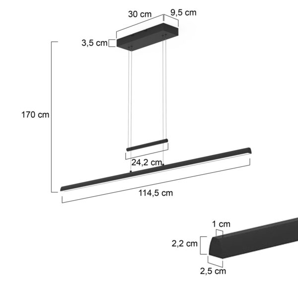 Steinhauer Profilo hanglamp – Ingebouwd (LED) – wit - Image 6