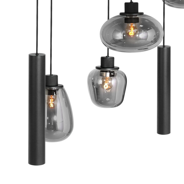 Steinhauer Reflexion hanglamp – In hoogte verstelbaar – E27 + GU10 – smokeglas en zwart - Image 4
