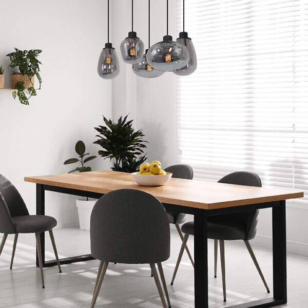 Steinhauer Reflexion hanglamp - eettafellamp - drielichts - rookglas - verstelbaar in hoogte - zwart - Image 2