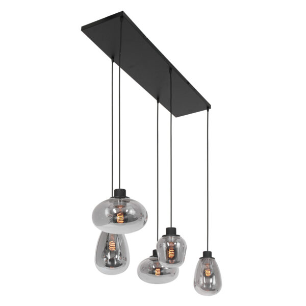 Steinhauer Reflexion hanglamp - eettafellamp - drielichts - rookglas - verstelbaar in hoogte - zwart - Image 11