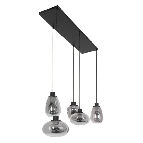 Steinhauer Reflexion hanglamp - eettafellamp - drielichts - rookglas - verstelbaar in hoogte - zwart - Image 12