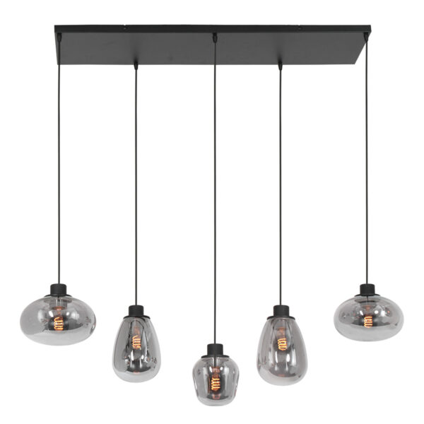 Steinhauer Reflexion hanglamp - eettafellamp - drielichts - rookglas - verstelbaar in hoogte - zwart - Image 15