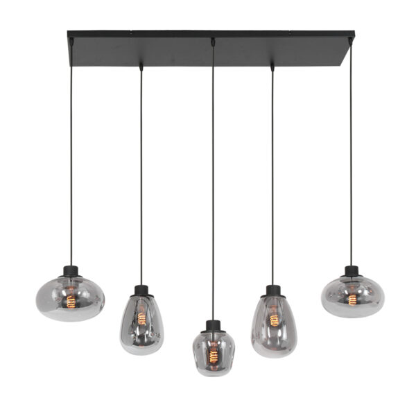 Steinhauer Reflexion hanglamp - eettafellamp - drielichts - rookglas - verstelbaar in hoogte - zwart - Image 16