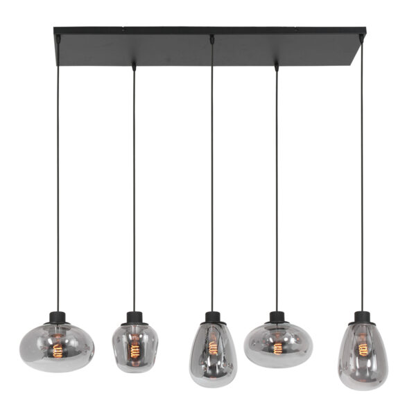 Steinhauer Reflexion hanglamp - eettafellamp - drielichts - rookglas - verstelbaar in hoogte - zwart - Image 18