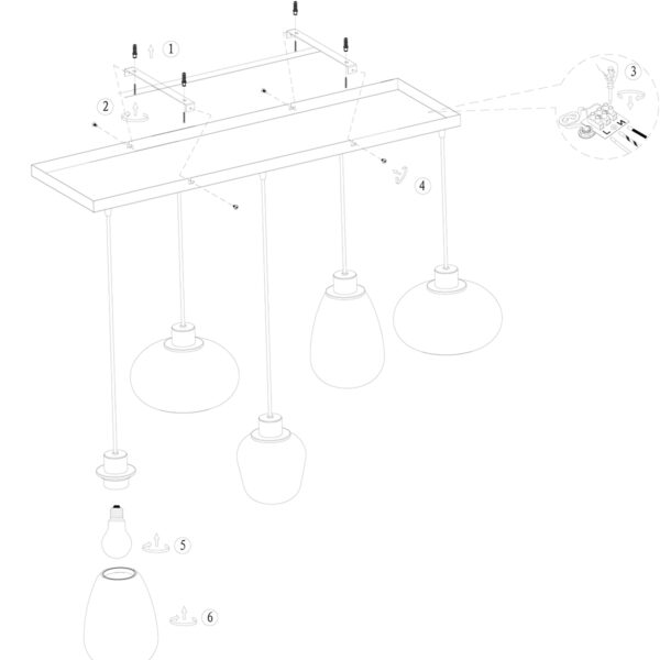Steinhauer Reflexion hanglamp - eettafellamp - drielichts - rookglas - verstelbaar in hoogte - zwart - Image 10