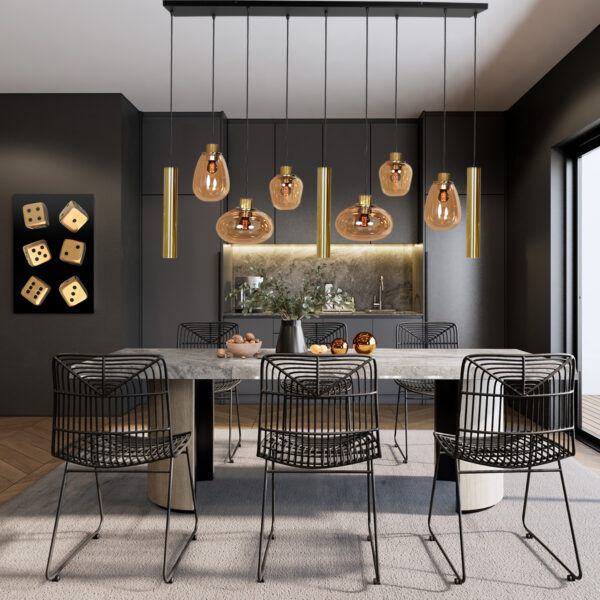Steinhauer Reflexion hanglamp – In hoogte verstelbaar – E27 + GU10 – messing en zwart - Image 2