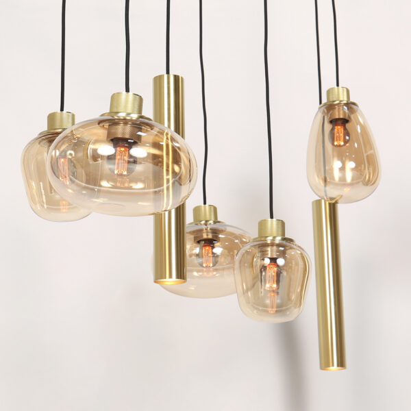 Steinhauer Reflexion hanglamp – In hoogte verstelbaar – E27 + GU10 – messing en zwart - Image 5