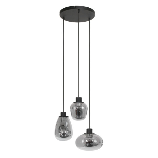 Steinhauer Reflexion hanglamp - vide lamp - drielichts - rookglas - verstelbaar in hoogte - zwart - Image 15