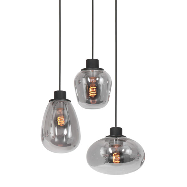 Steinhauer Reflexion hanglamp - vide lamp - drielichts - rookglas - verstelbaar in hoogte - zwart - Image 16
