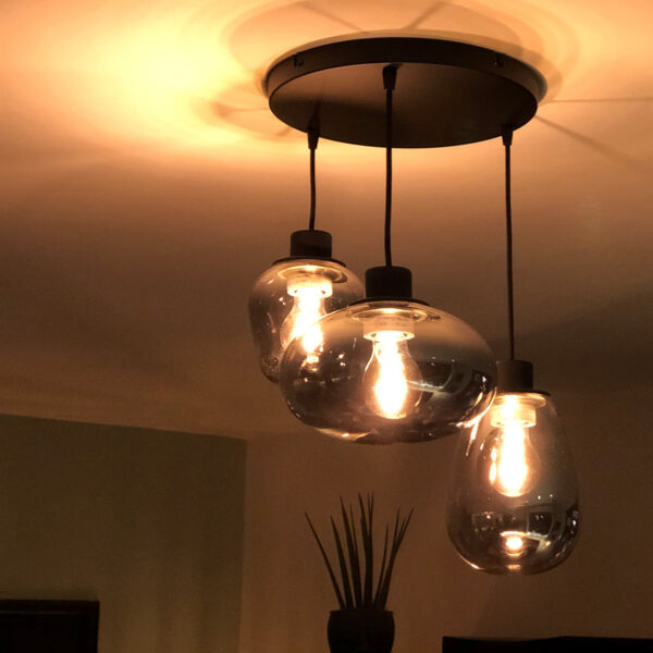 Steinhauer Reflexion hanglamp - vide lamp - drielichts - rookglas - verstelbaar in hoogte - zwart - Image 3