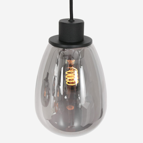Steinhauer Reflexion hanglamp - vide lamp - drielichts - rookglas - verstelbaar in hoogte - zwart - Image 5