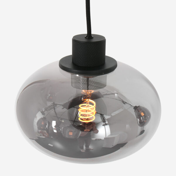 Steinhauer Reflexion hanglamp - vide lamp - drielichts - rookglas - verstelbaar in hoogte - zwart - Image 6