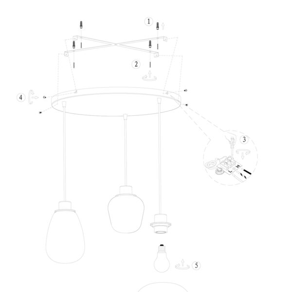 Steinhauer Reflexion hanglamp - vide lamp - drielichts - rookglas - verstelbaar in hoogte - zwart - Image 9