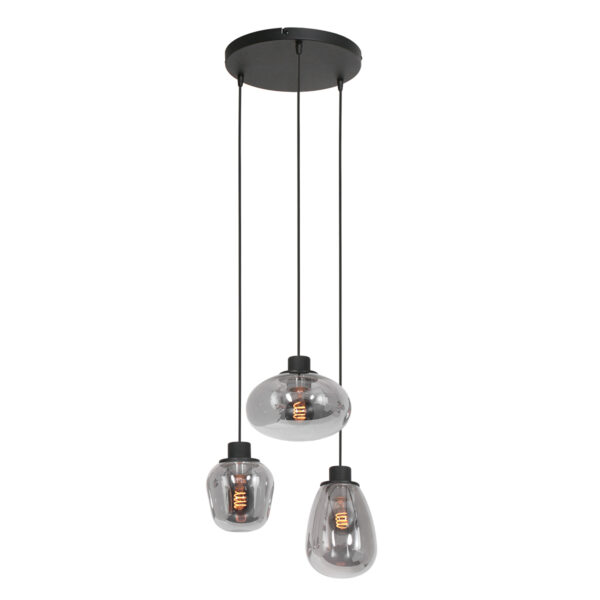 Steinhauer Reflexion hanglamp - vide lamp - drielichts - rookglas - verstelbaar in hoogte - zwart - Image 10