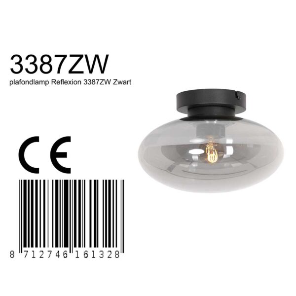Steinhauer Reflexion plafondlamp – ø 25 cm – E27 (grote fitting) – zwart - Image 7