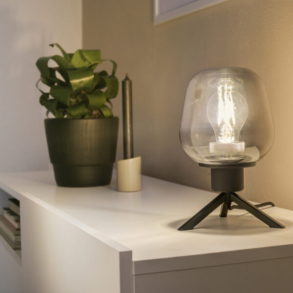 Steinhauer Reflexion tafellampje - 23cm hoog - zwart met rookglas - Image 13