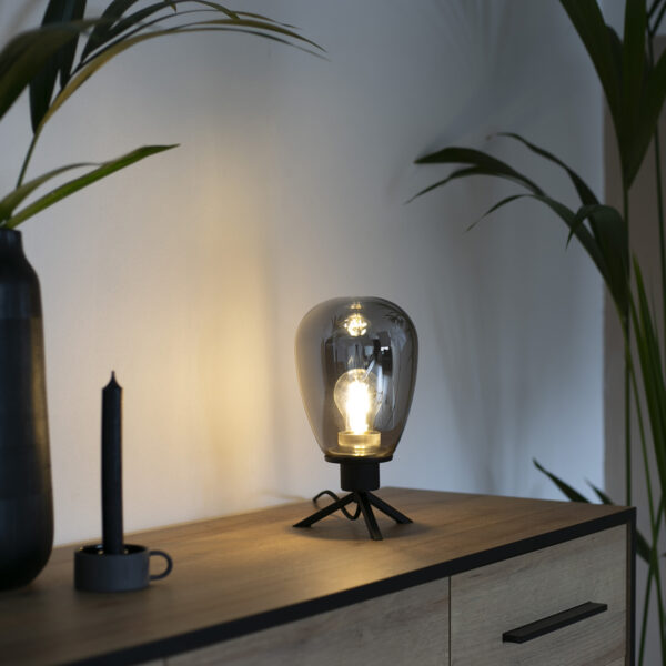 Steinhauer Reflexion tafellampje - 28cm hoog - zwart met rookglas - Image 3