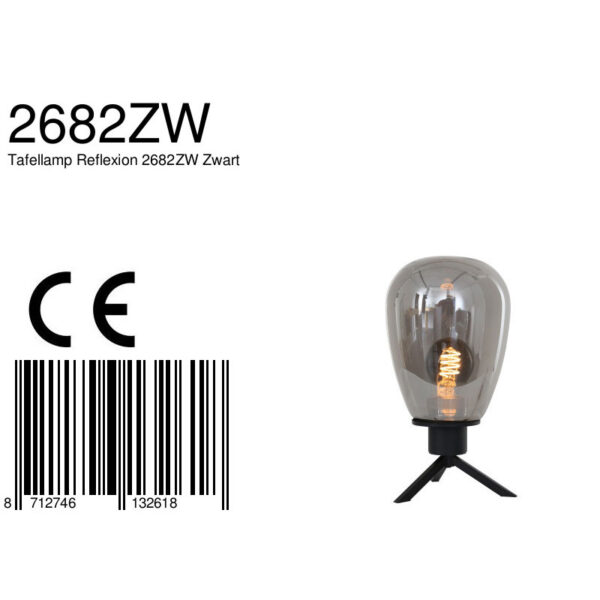Steinhauer Reflexion tafellampje - 28cm hoog - zwart met rookglas - Image 8
