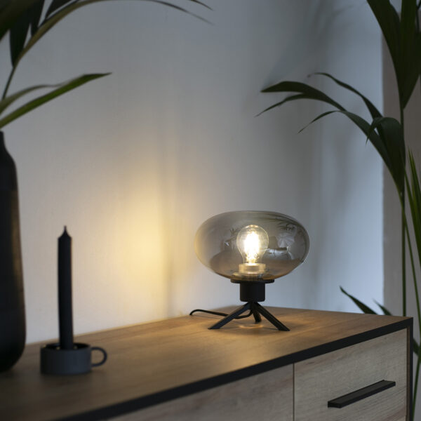 Steinhauer Reflexion tafellampje - Ø 22 cm - zwart met rookglas - Afbeelding 3