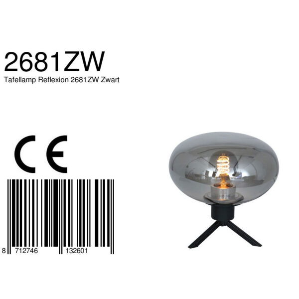 Steinhauer Reflexion tafellampje - Ø 22 cm - zwart met rookglas - Afbeelding 8