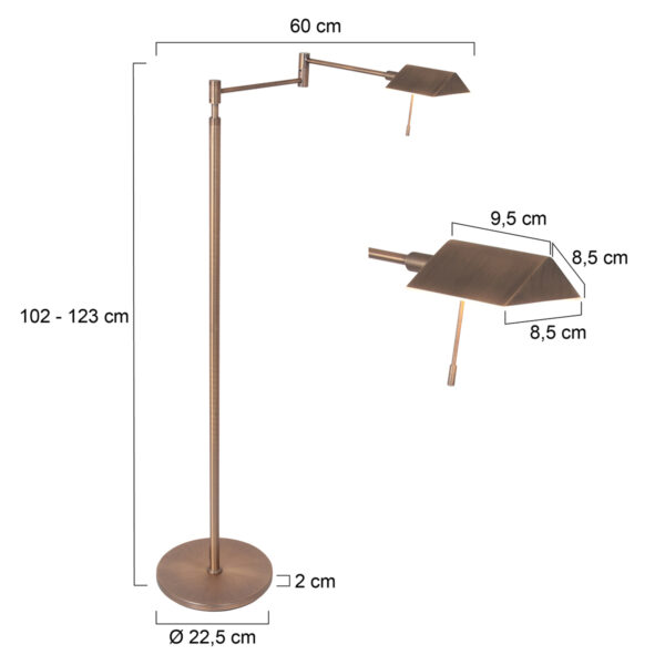 Steinhauer Retina vloerlamp - dimbaar - ingebouwd LED - 2200-3000K - 1000L - 10W - brons - Image 7
