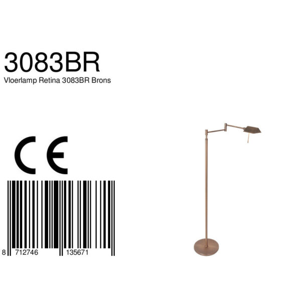 Steinhauer Retina vloerlamp - dimbaar - ingebouwd LED - 2200-3000K - 1000L - 10W - brons - Image 8